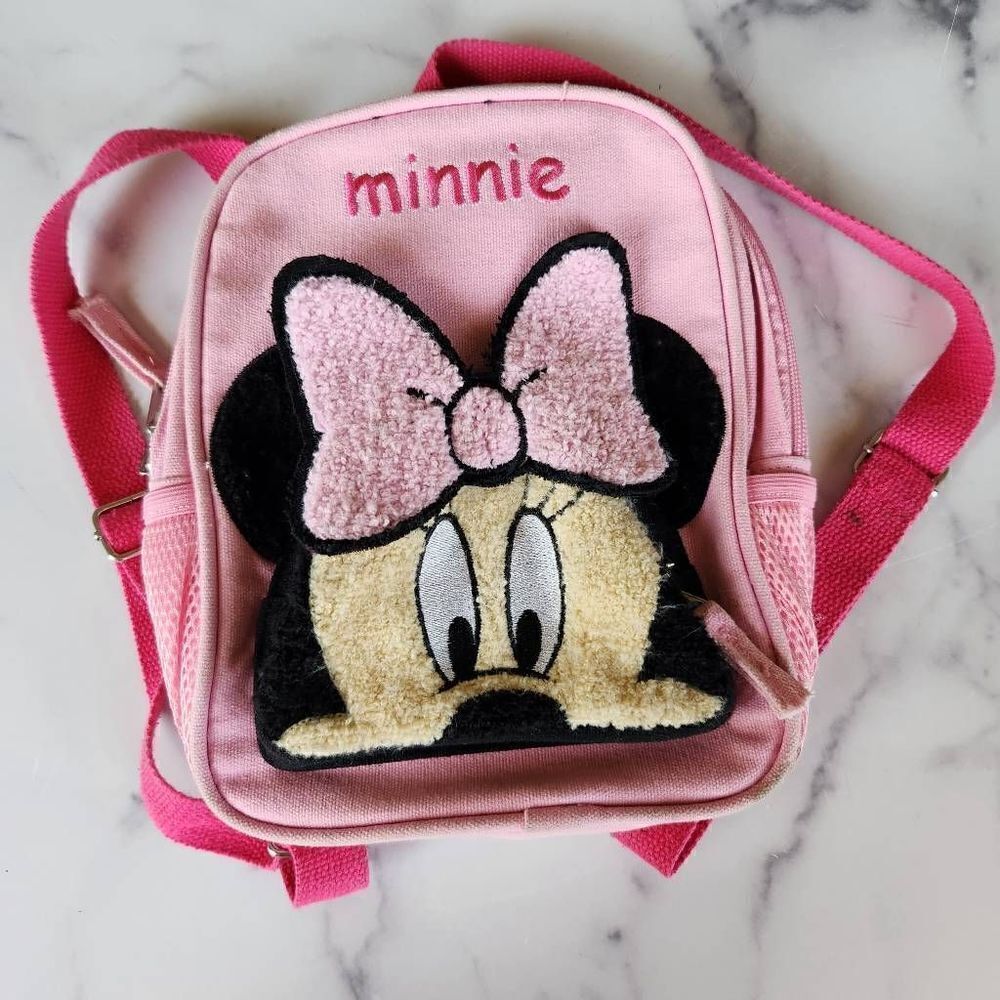 Disney Minnie little girls pink backpack fuzzy face small travel size Target